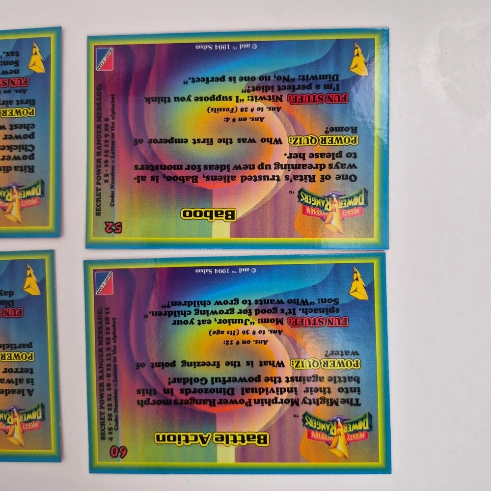 1994 Mighty Morphin Power Rangers Villians Cards Goldar Rita Putty Patrol